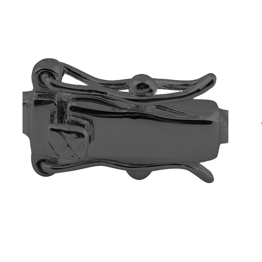 Sterling Silver Black Plated Layered Contemporary Tennis Bracelet