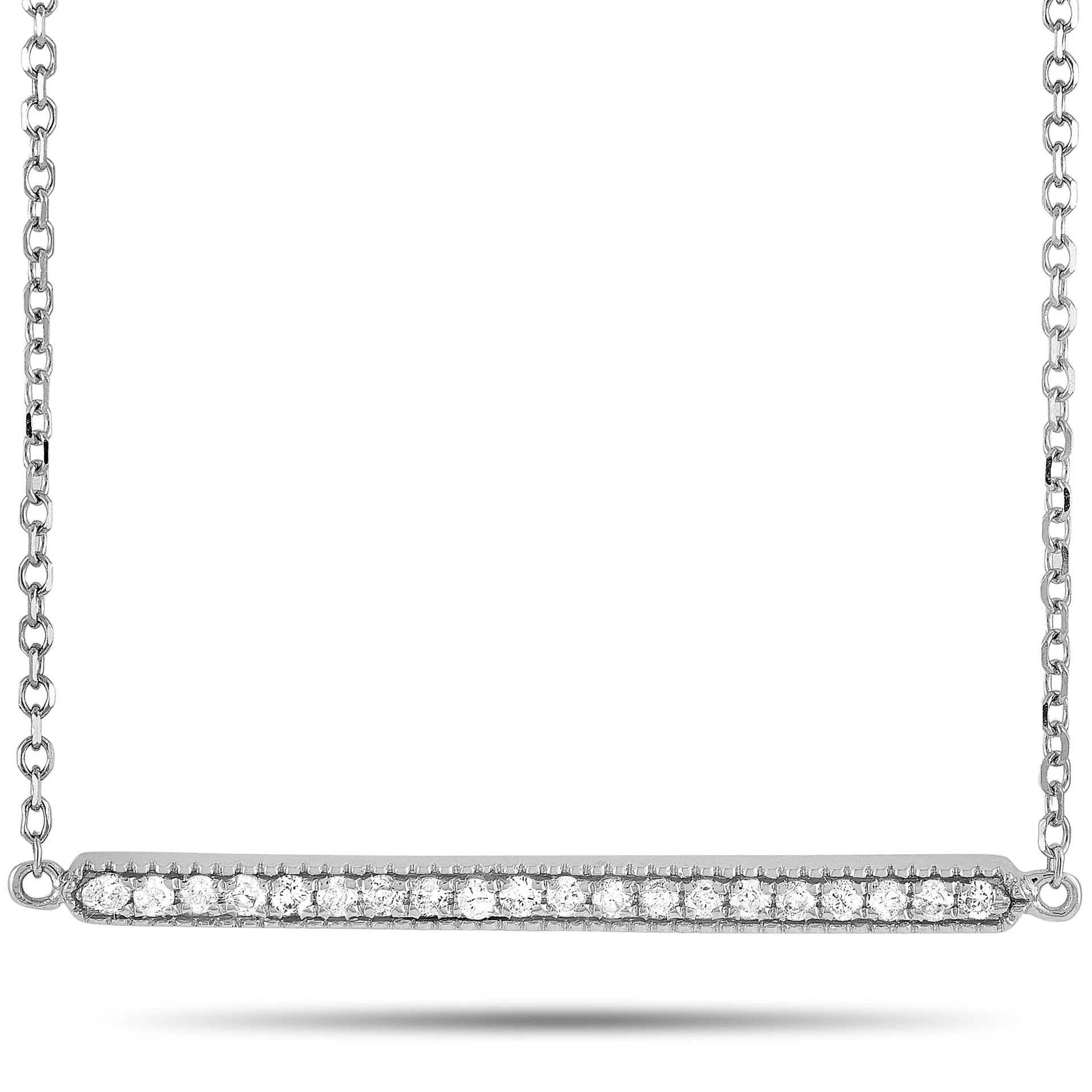 14K White Gold 0.10 ct Diamond Pendant Necklace