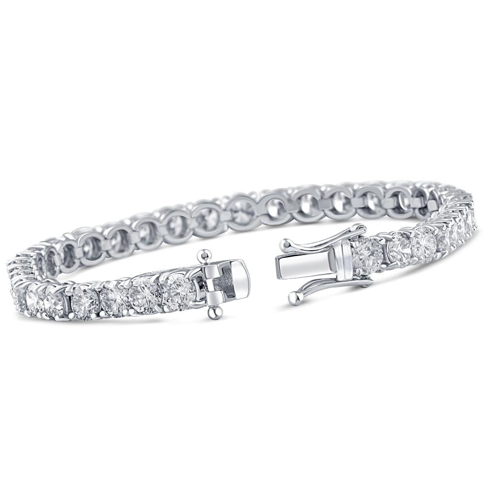 15Ct TW Natural Diamond Tennis Bracelet 7' Double Lock Clasp