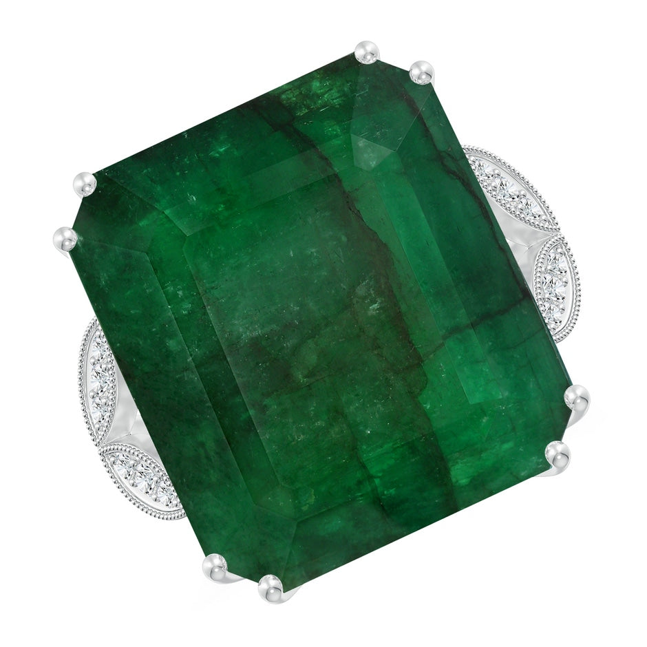 Vintage-Inspired GIA Certified Emerald-Cut Emerald Solitaire Ring