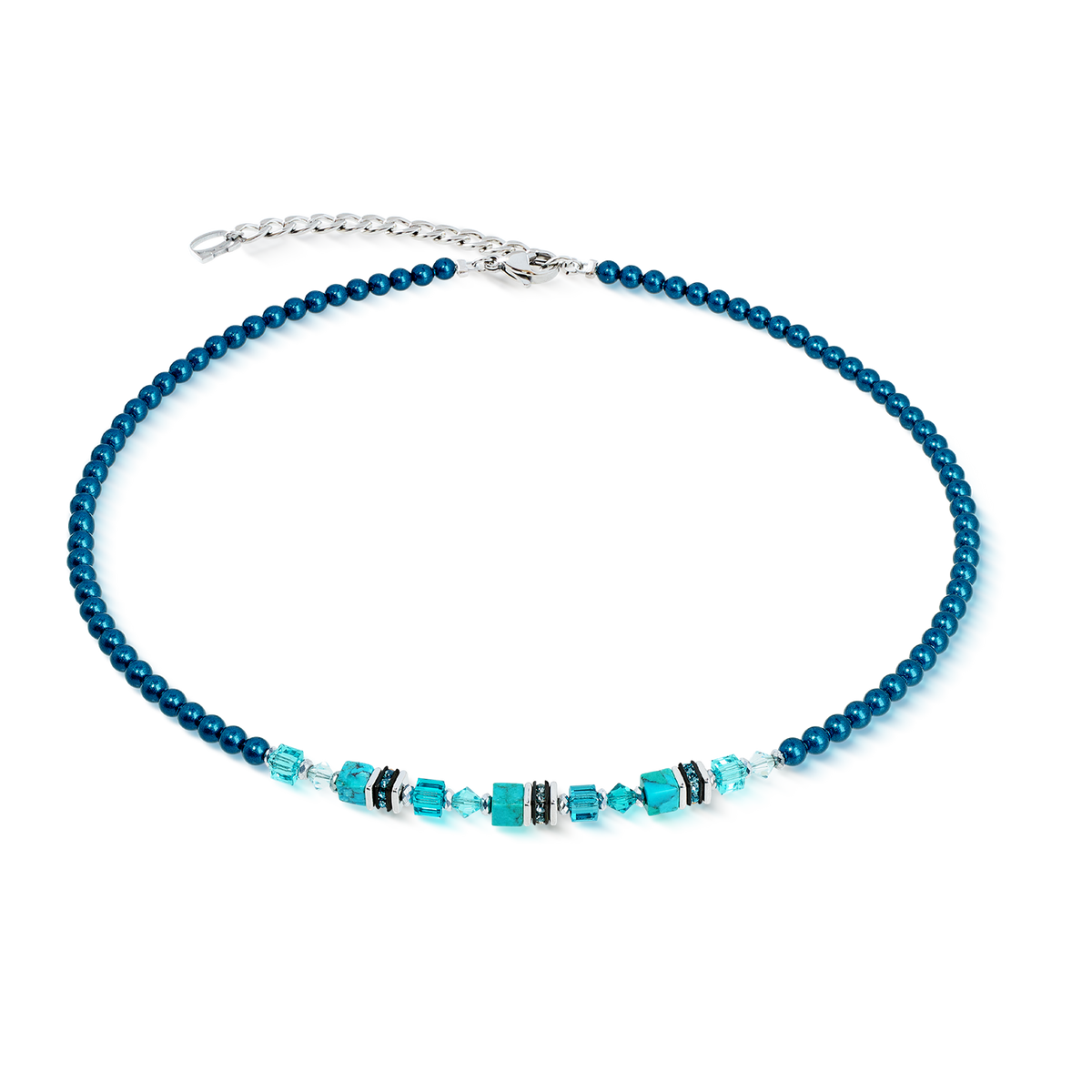 Necklace Princess Teal Glow silver