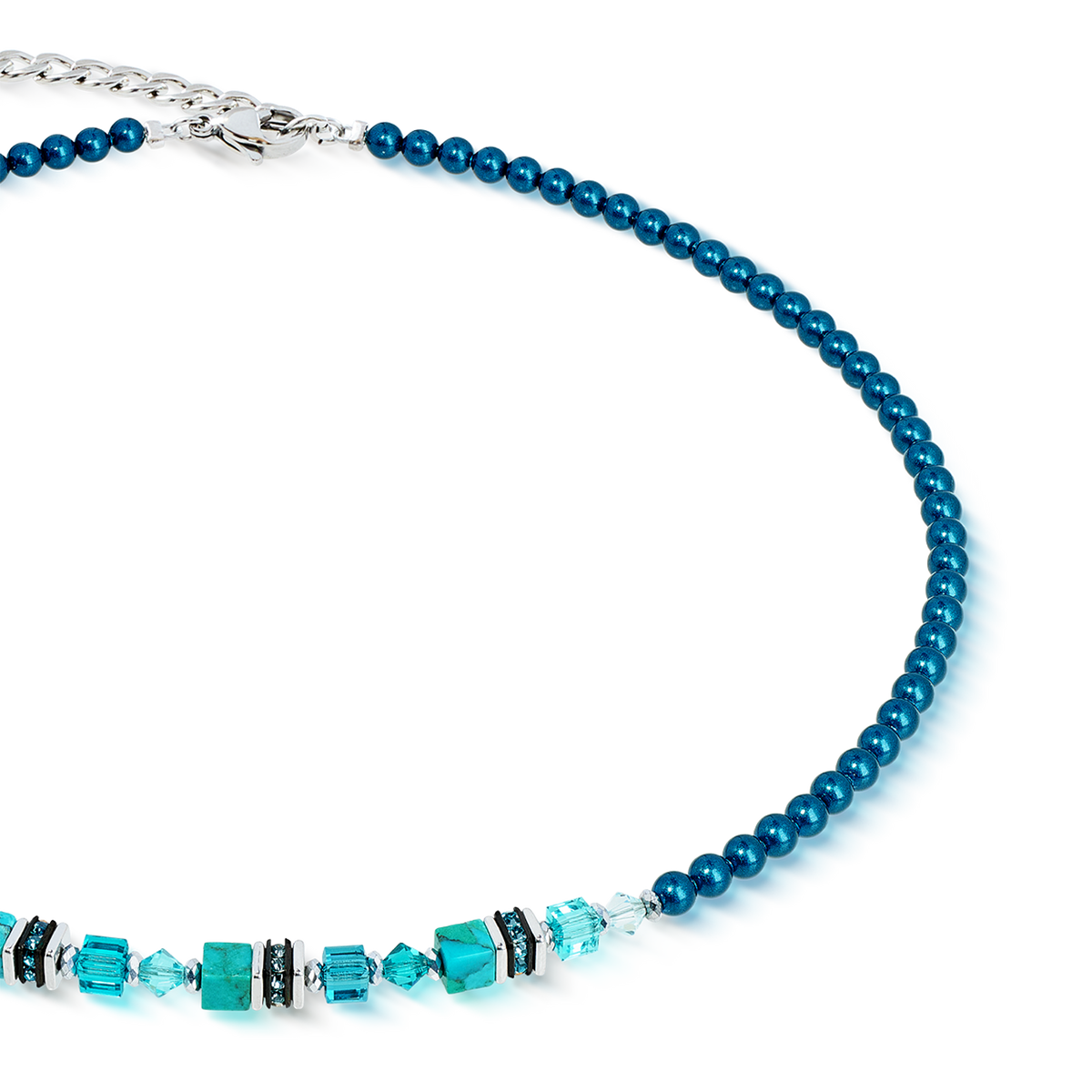 Necklace Princess Teal Glow silver
