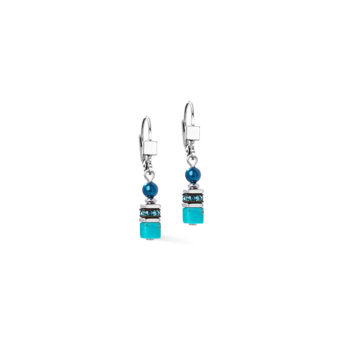 Earrings Princess Teal Glow silver