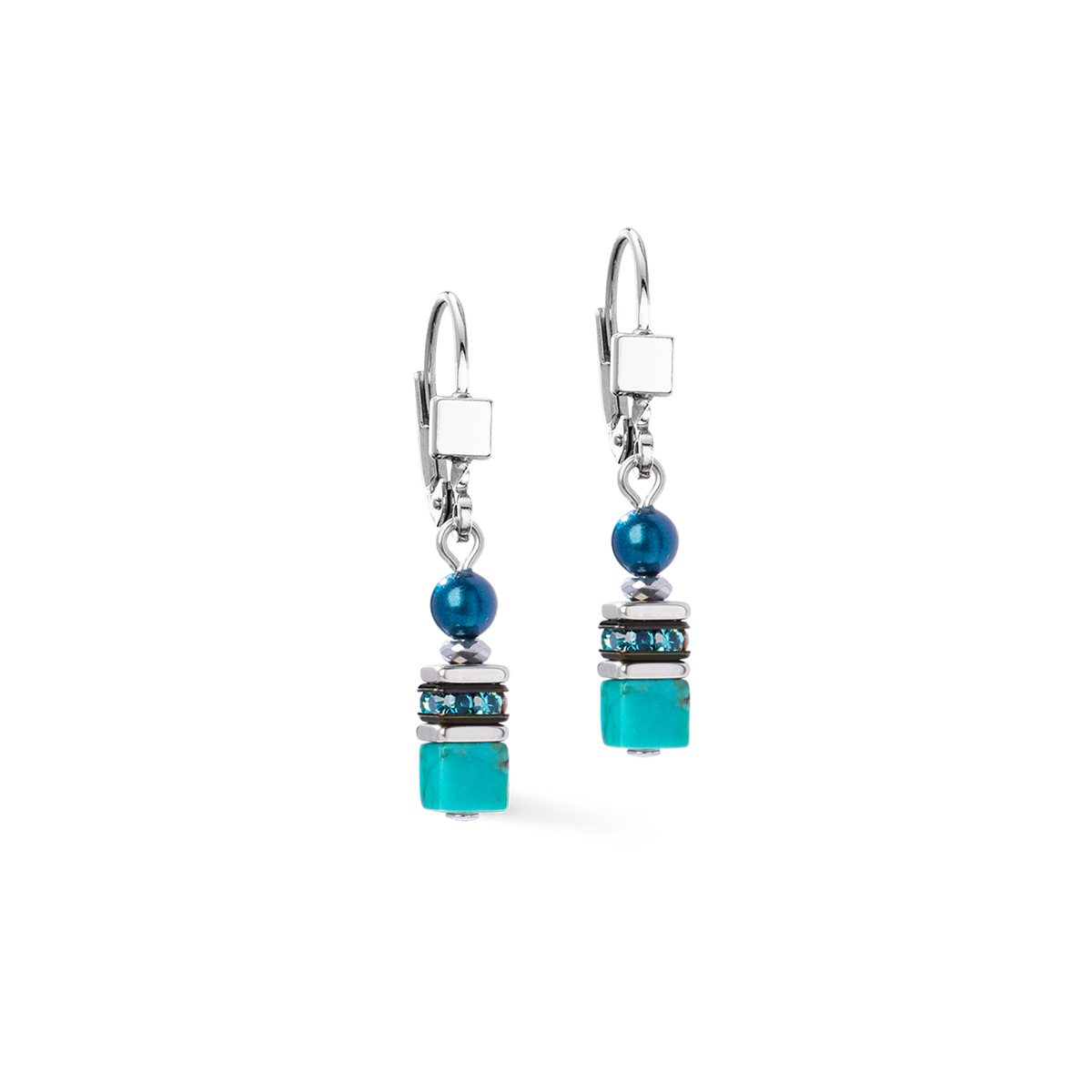 Earrings Princess Teal Glow silver