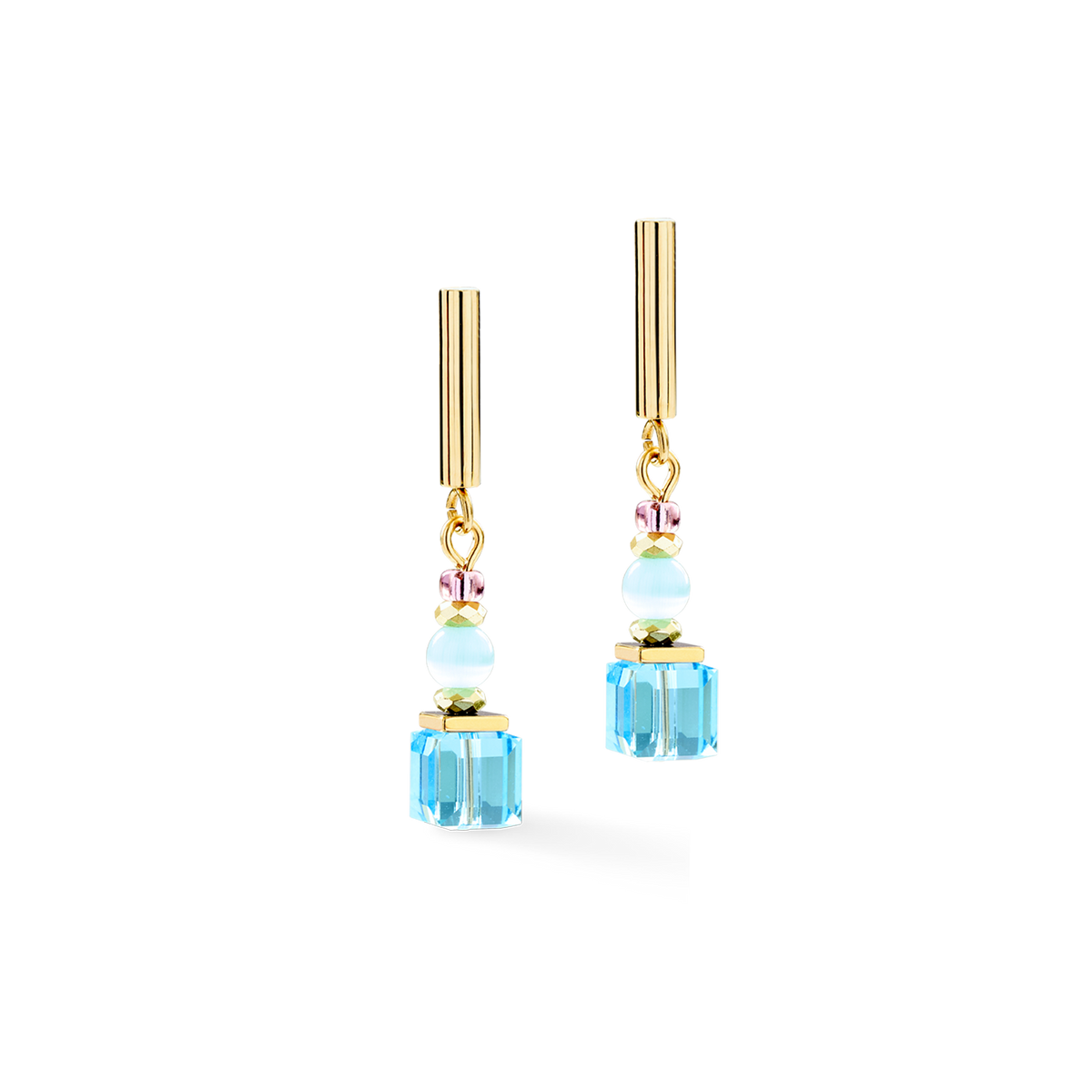 Earrings Cube Aura pastel gold