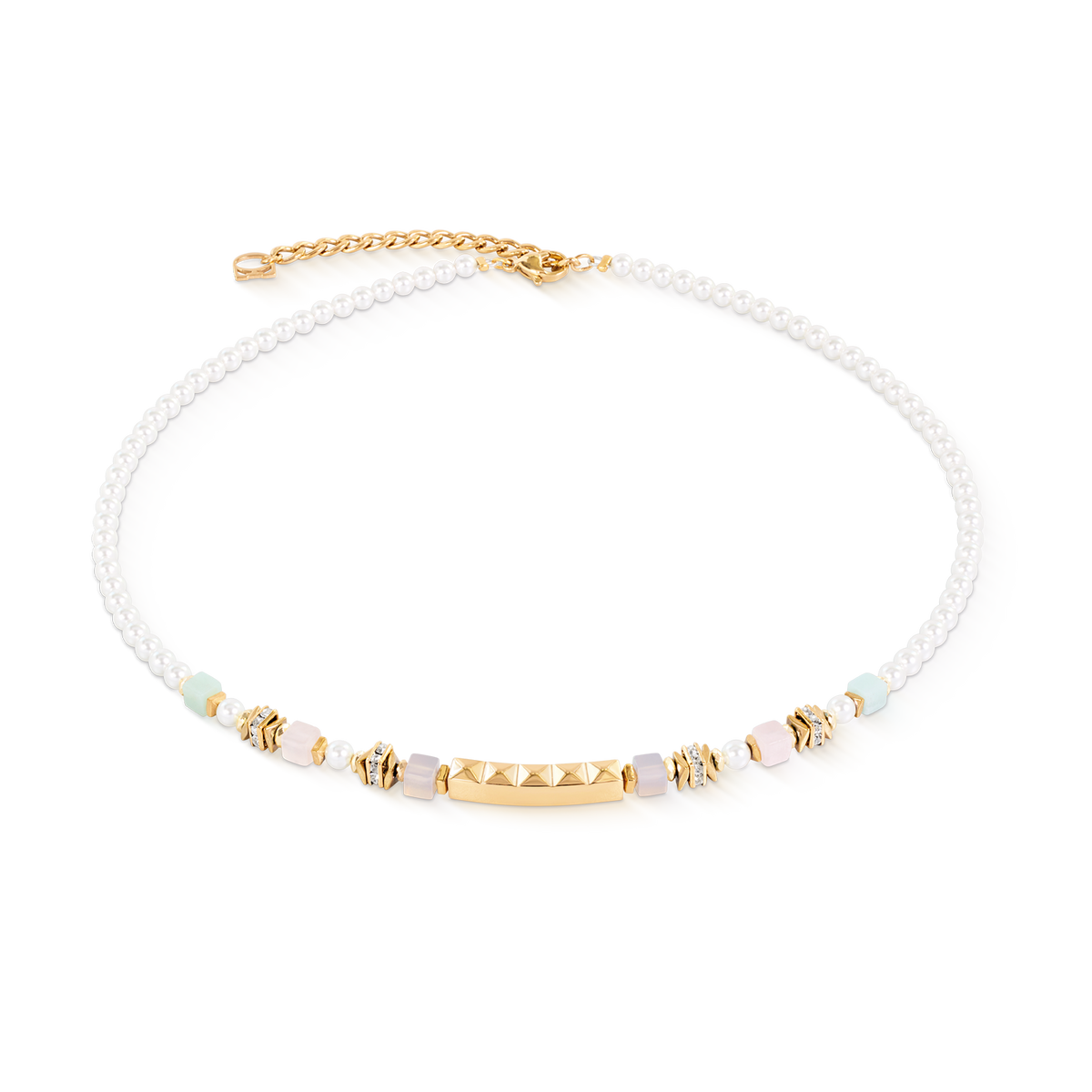 Beads & Pearls Spike Necklace Pastel