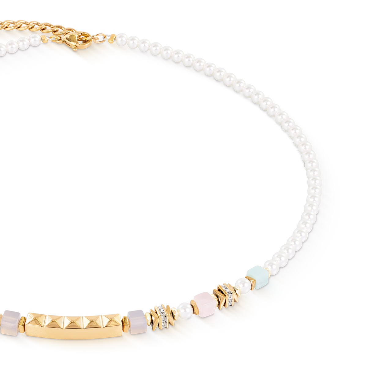 Beads & Pearls Spike Necklace Pastel