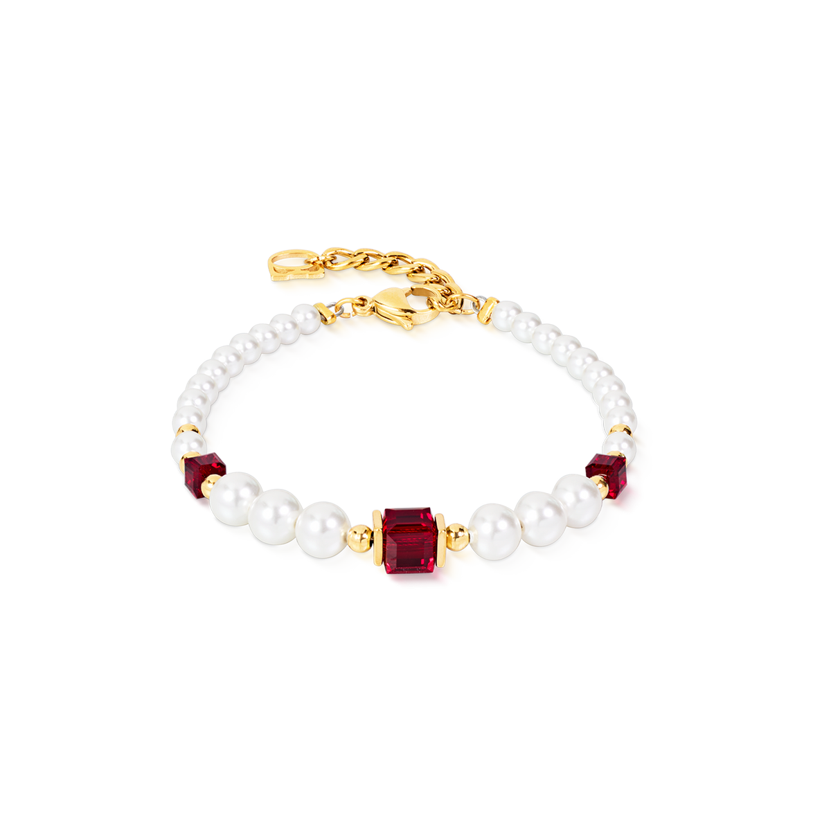 Cocktail Pearls Bracelet Ruby