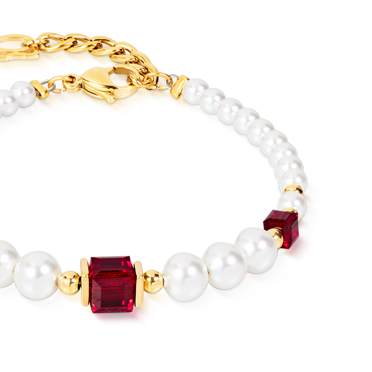 Cocktail Pearls Bracelet Ruby