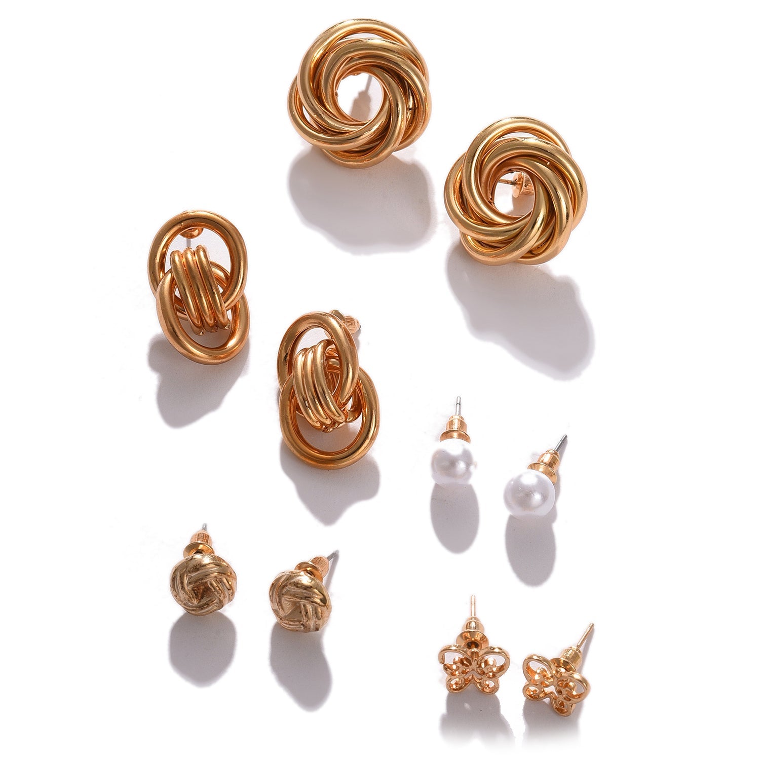 Gold-toned Contemporary Studs Earrings