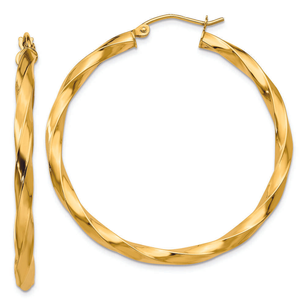 Twisted Hoop Earrings in 14K Yellow Gold