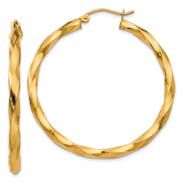 Twisted Hoop Earrings in 14K Yellow Gold
