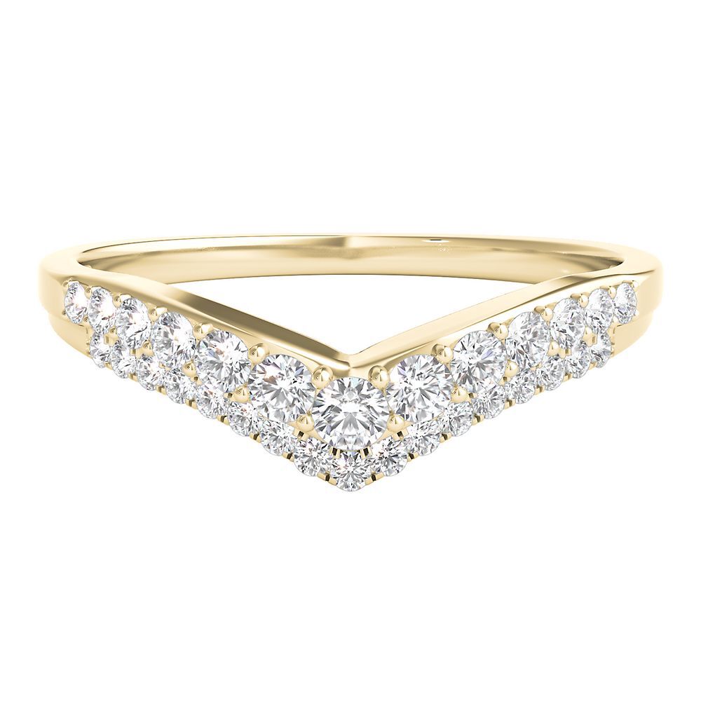 1/3 ct. tw. Diamond Chevron Ring in 10K Yellow Gold