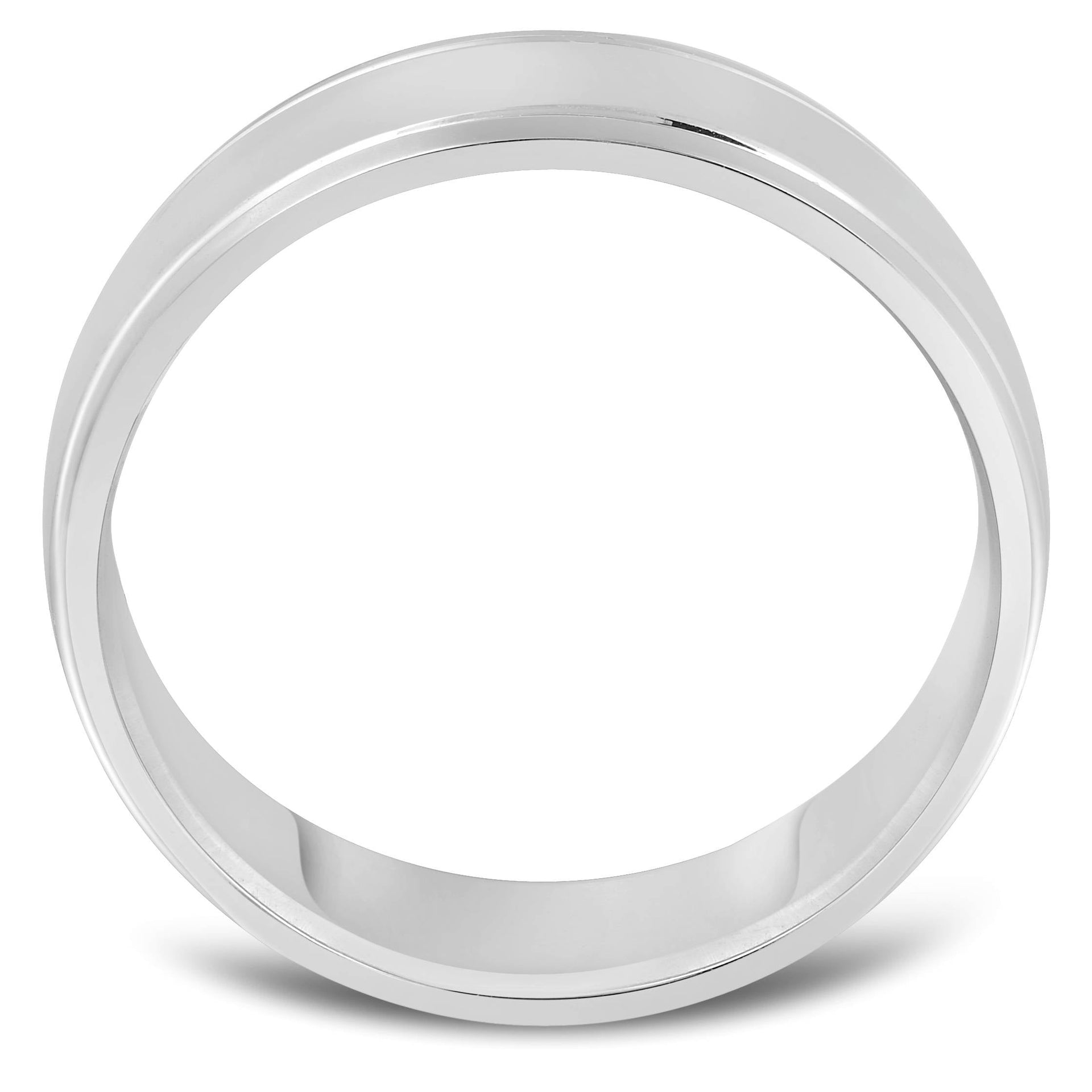6mm High Polished Dome Wedding Band 14K White Gold Size Selectable