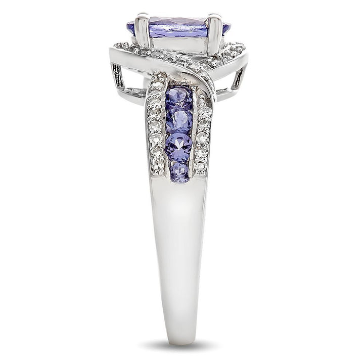 Tanzanite & 1/5 ct. tw. Diamond Ring in Sterling Silver