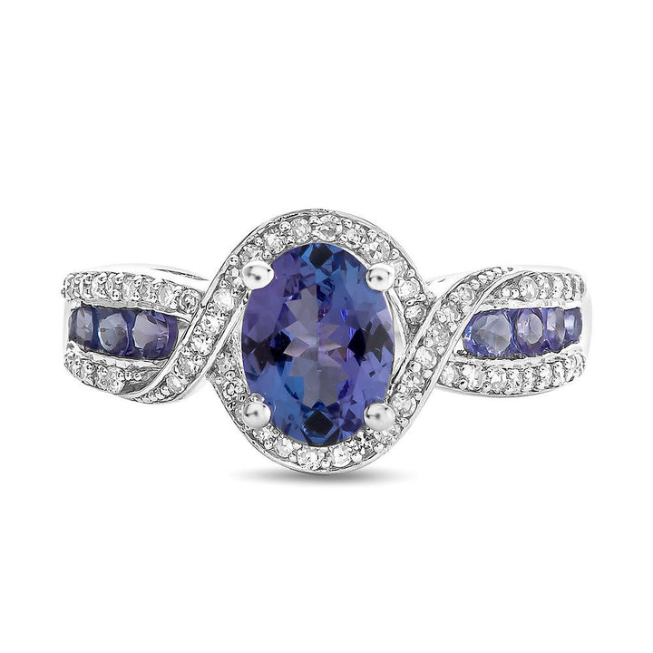 Tanzanite & 1/5 ct. tw. Diamond Ring in Sterling Silver