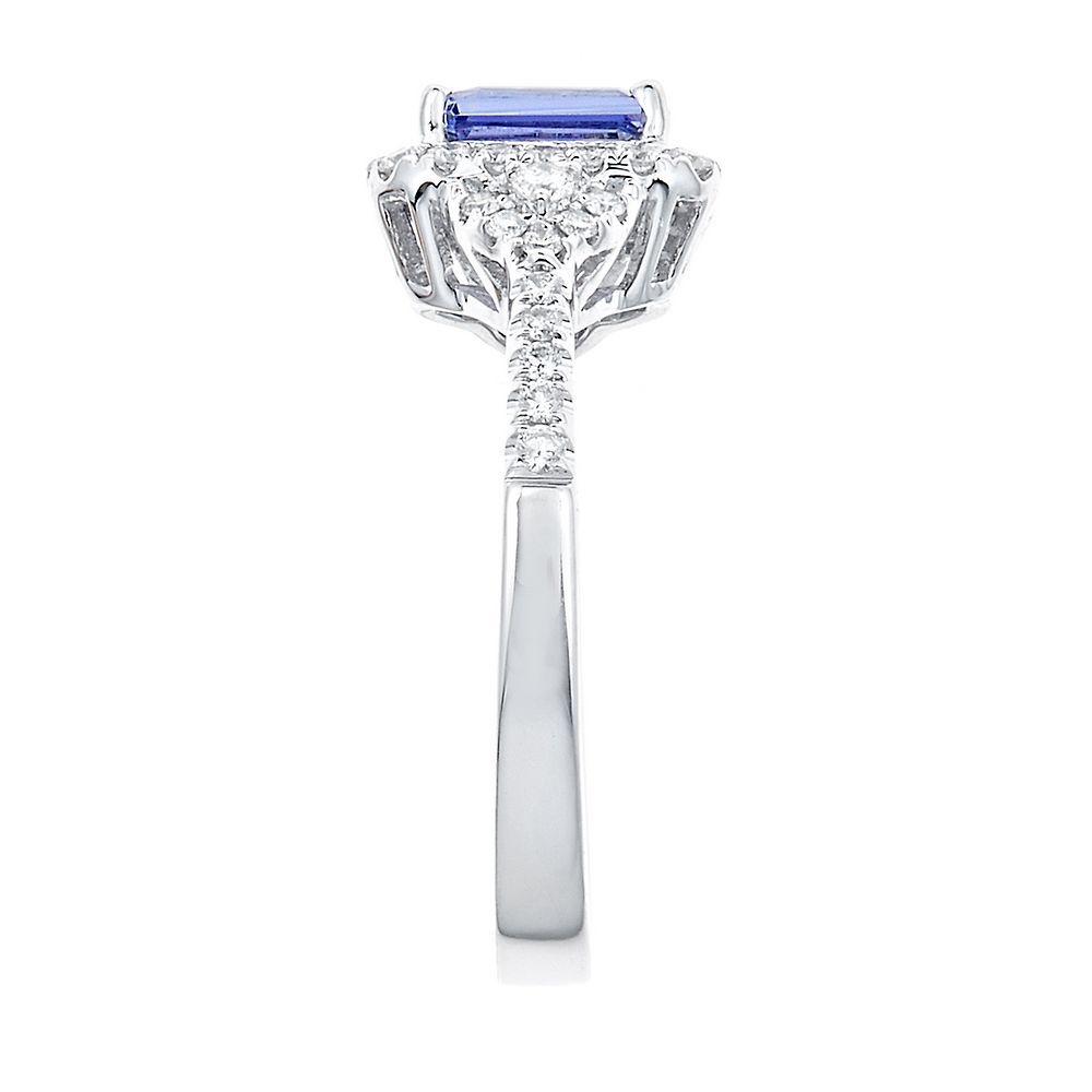 Tanzanite & 3/8 ct. tw. Diamond Ring in 14K White Gold