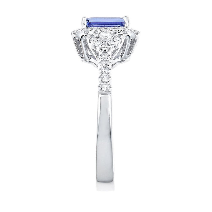 Tanzanite & 3/8 ct. tw. Diamond Ring in 14K White Gold