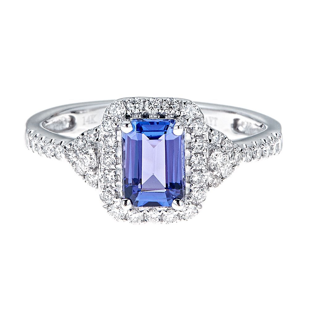 Tanzanite & 3/8 ct. tw. Diamond Ring in 14K White Gold
