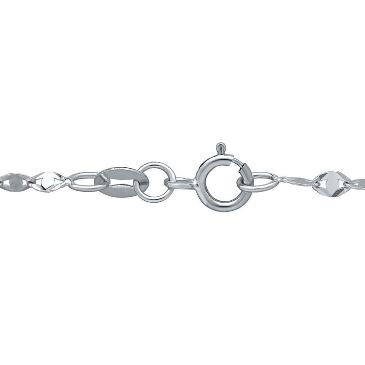 Flat Link Chain in 14K White Gold, 18"