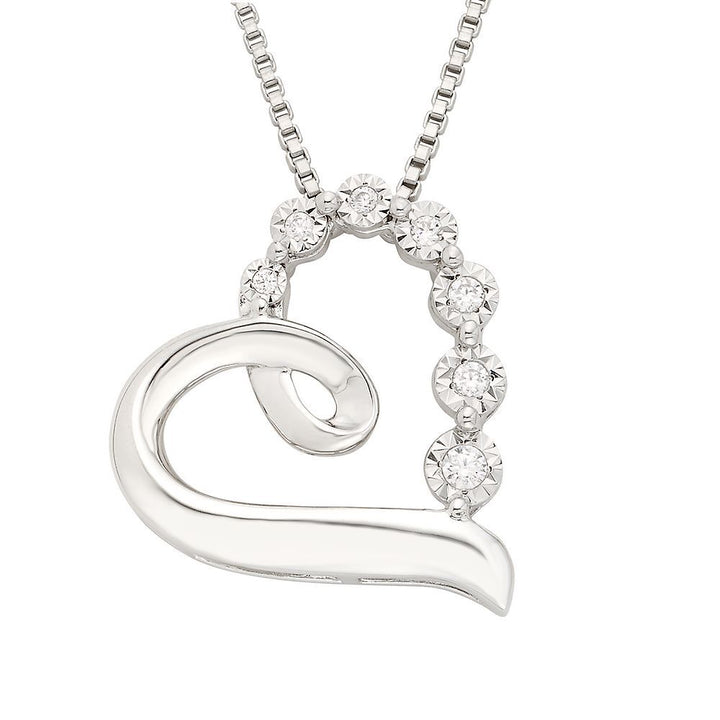 1/10 ct. tw. Diamond Heart Pendant in Sterling Silver