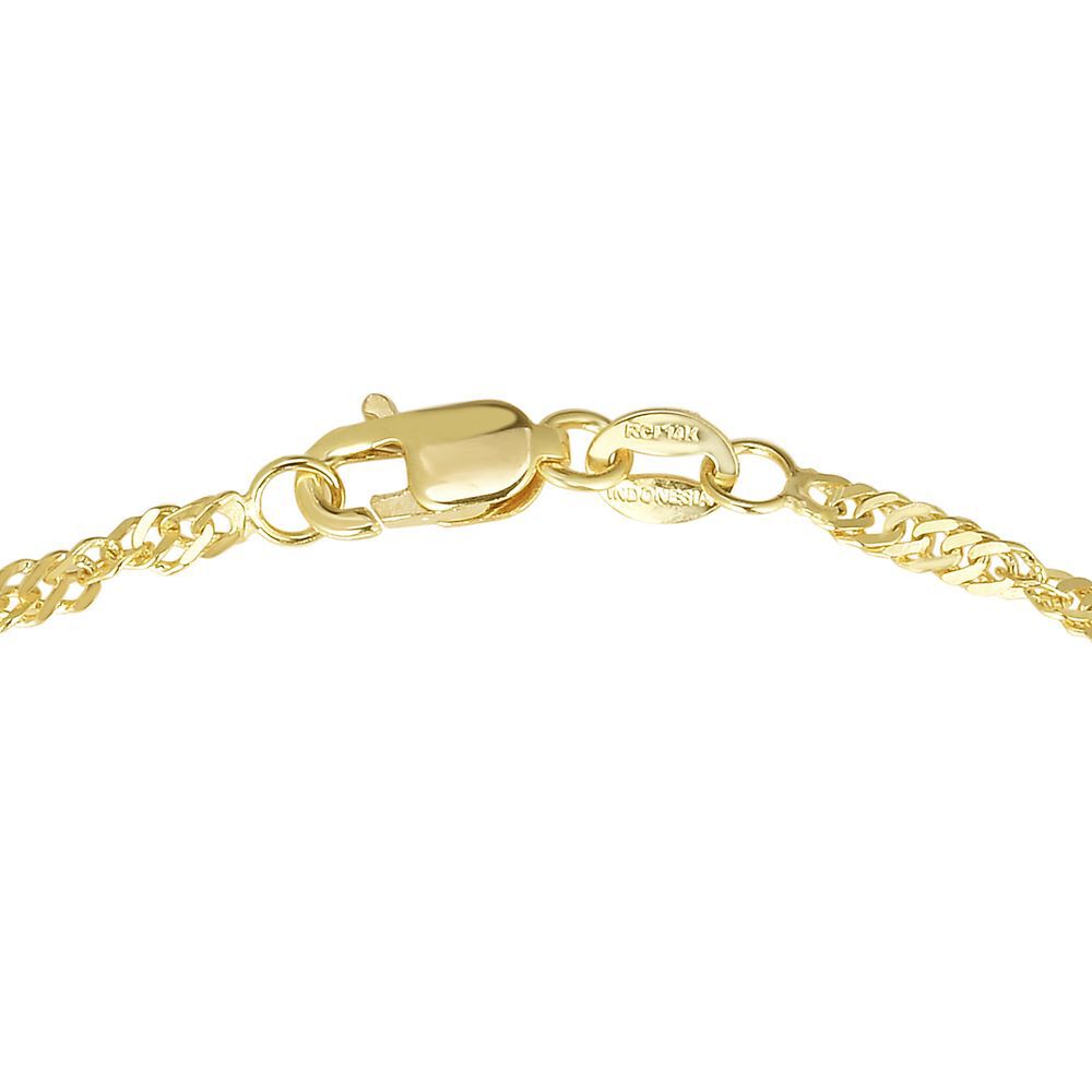 Singapore Chain Ankle Bracelet in 14K Yellow Gold