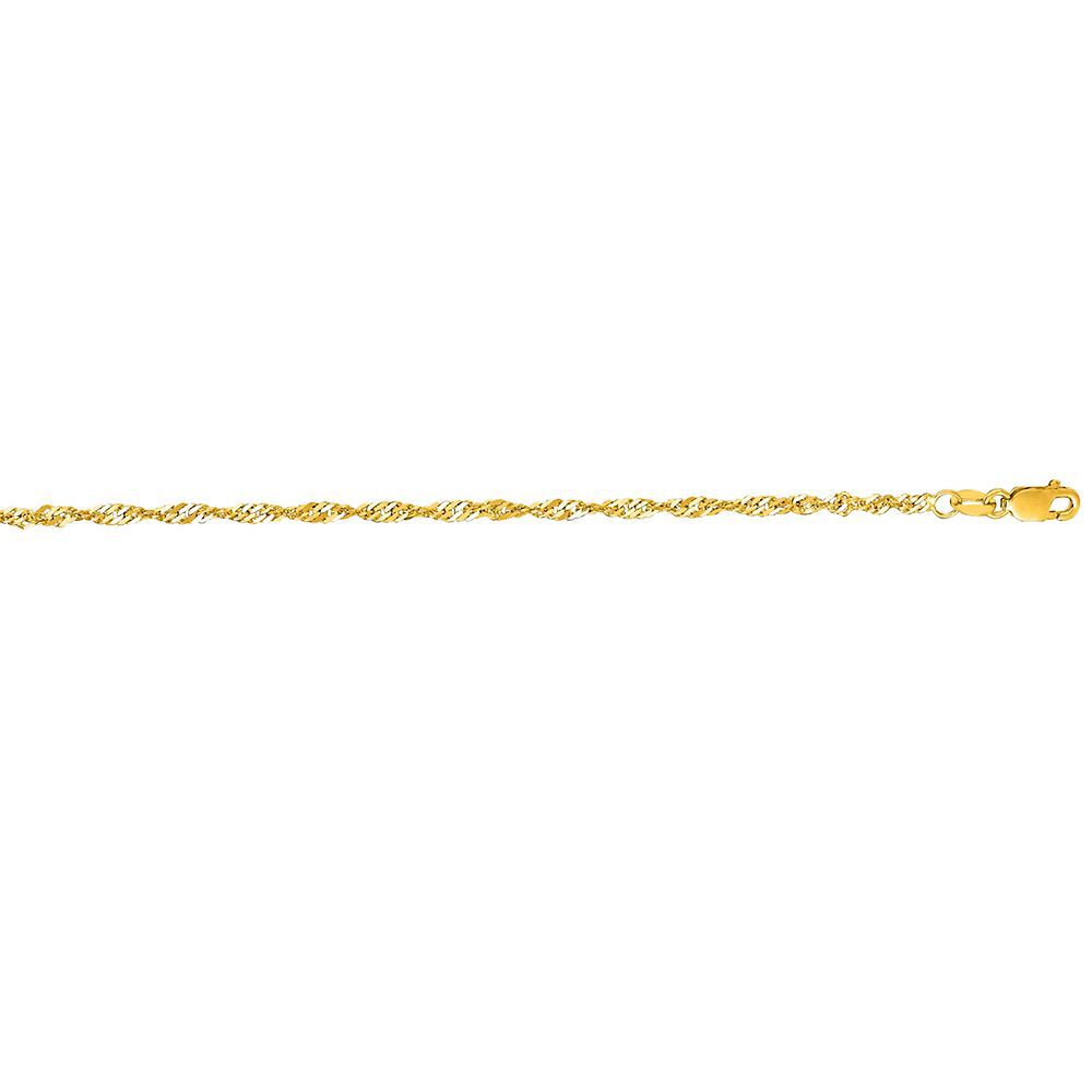 Singapore Chain Ankle Bracelet in 14K Yellow Gold