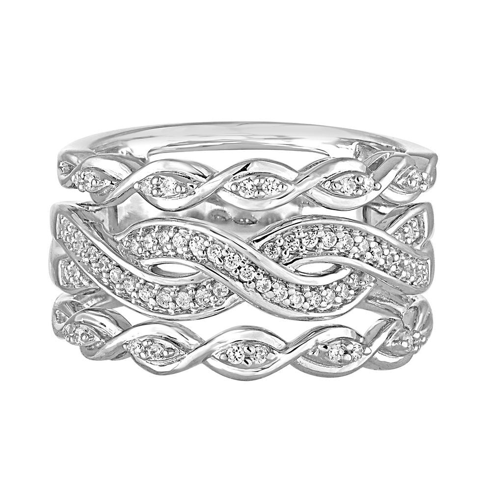 1/5 ct. tw. Diamond Twist Ring in Sterling Silver