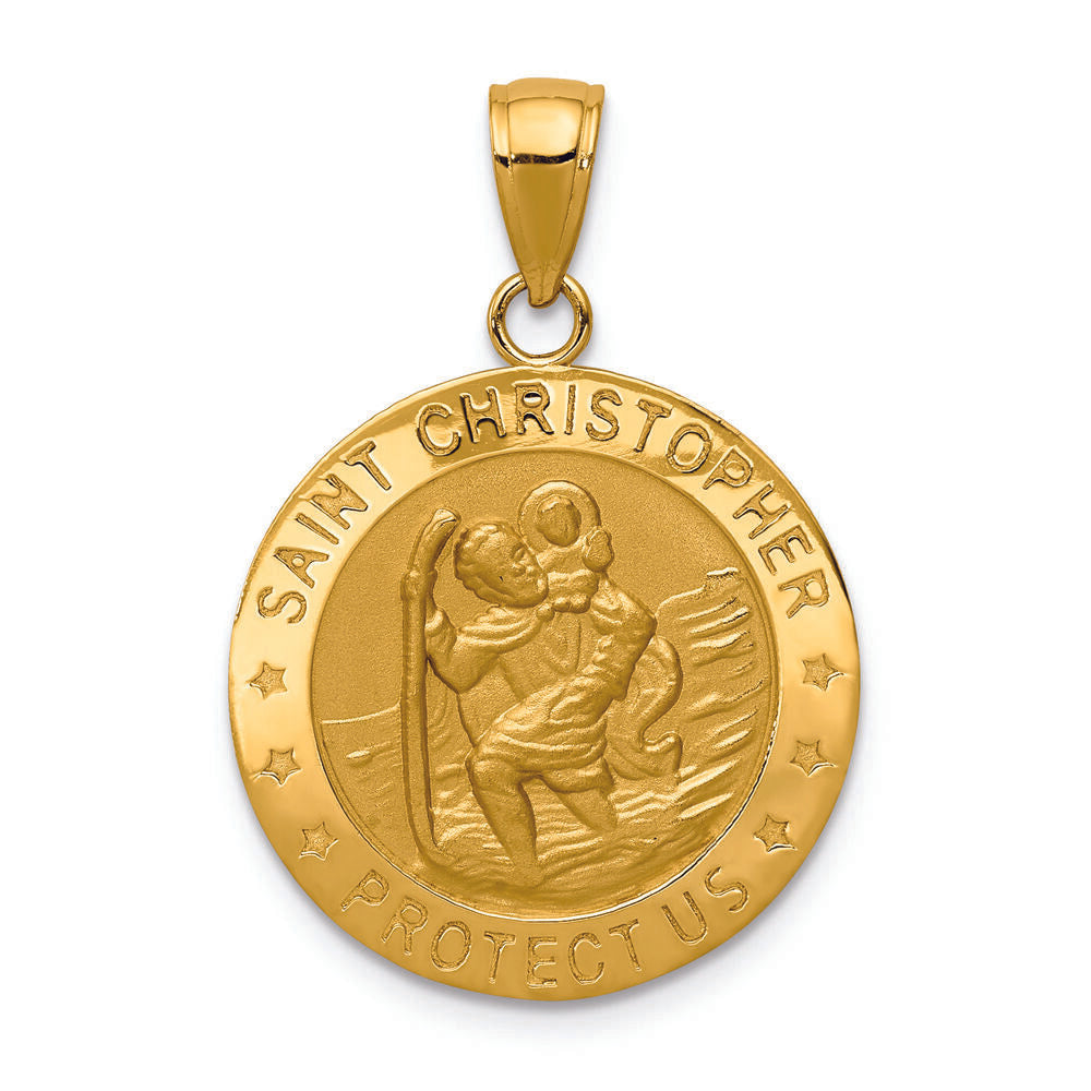 St. Christopher Medal Charm in 14K Yellow Gold