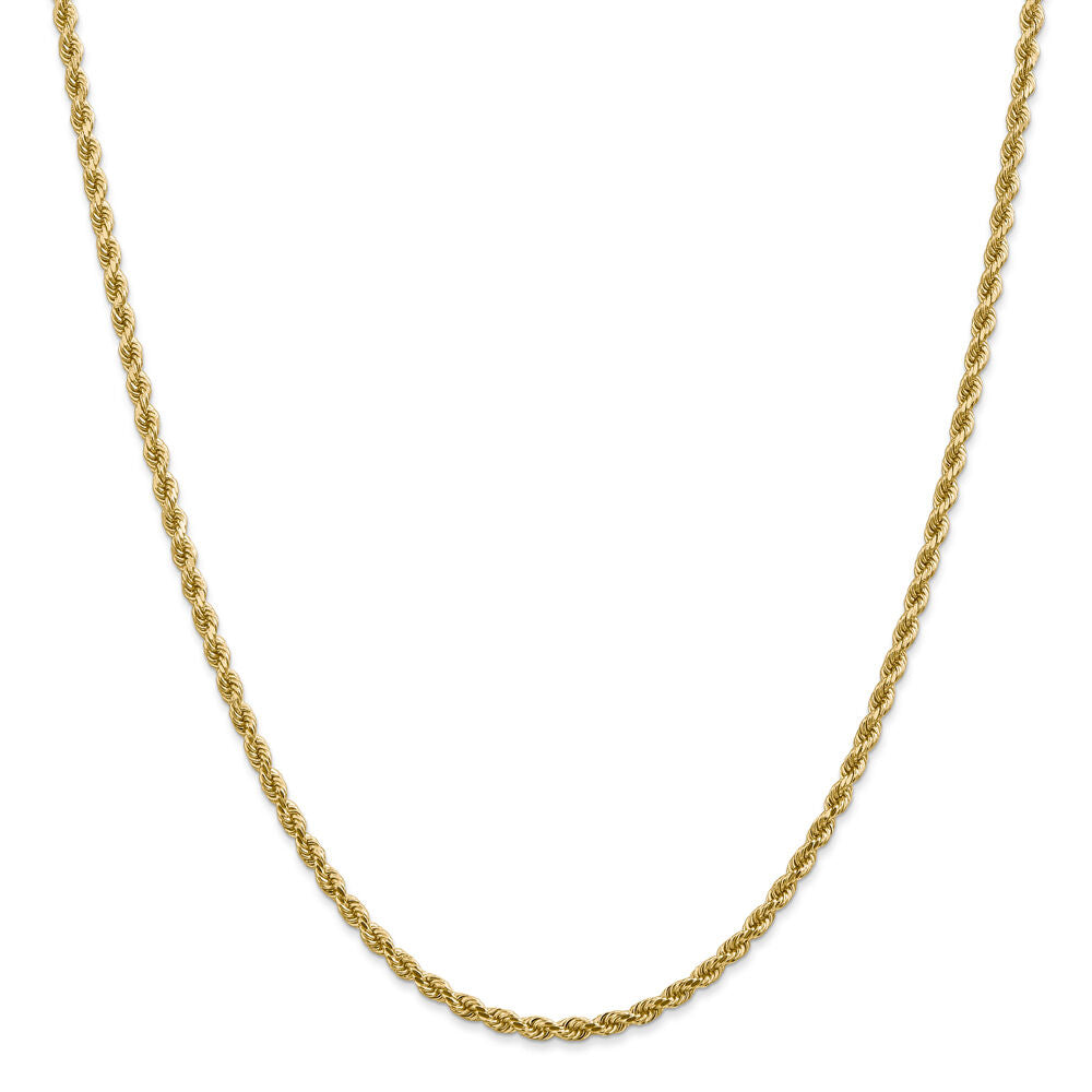 Diamond Cut Rope Chain in 14K Yellow Gold, 22"