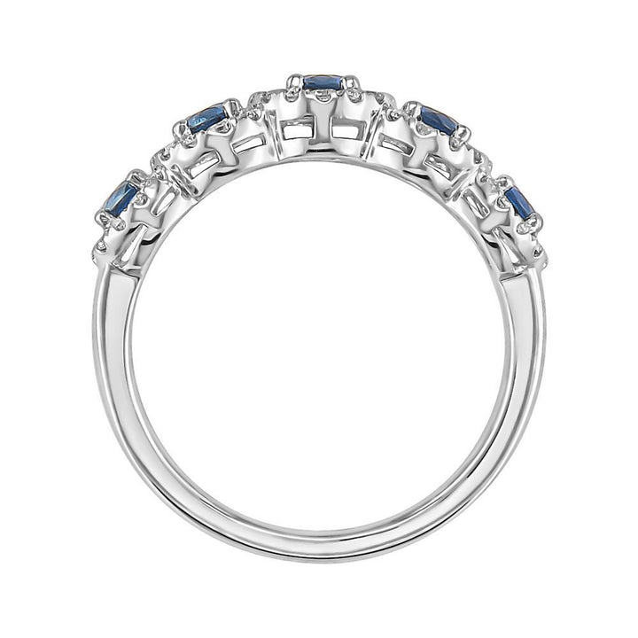 Blue Sapphire & 1/3 ct. tw. Diamond Ring in 14K White Gold
