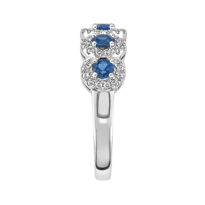 Blue Sapphire & 1/3 ct. tw. Diamond Ring in 14K White Gold