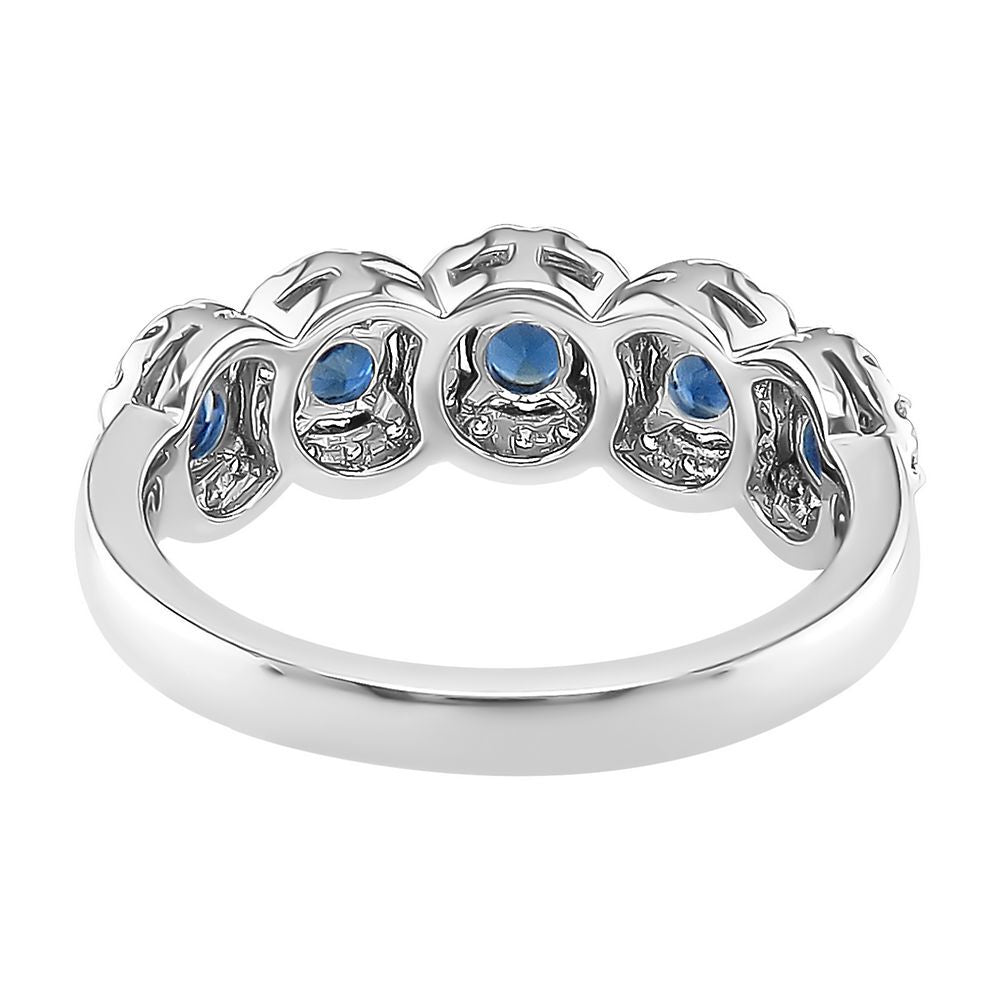 Blue Sapphire & 1/3 ct. tw. Diamond Ring in 14K White Gold
