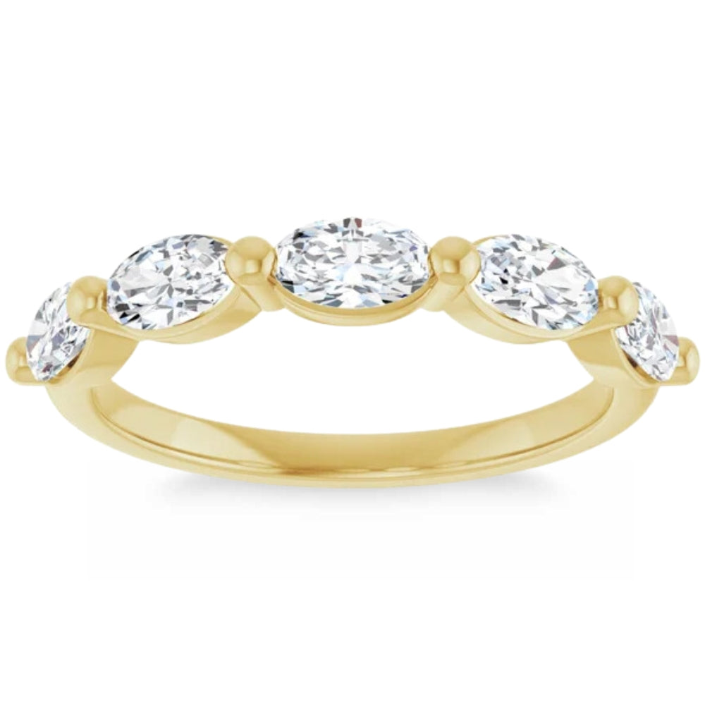 1.75Ct Oval Diamond Wedding Ring Anniversary Stackable Band 14k Gold Lab Grown