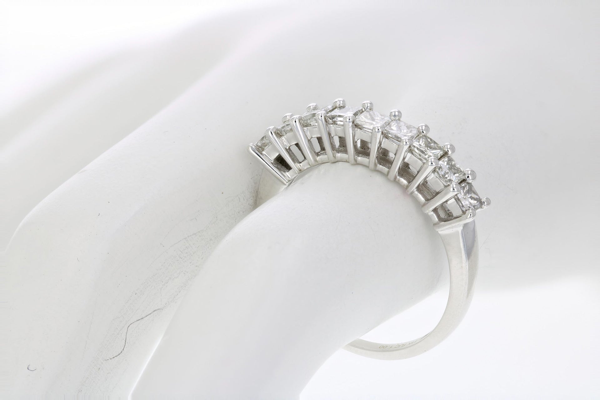 1 cttw Princess Cut Diamond Wedding Band 14K Yellow Gold Prong Set