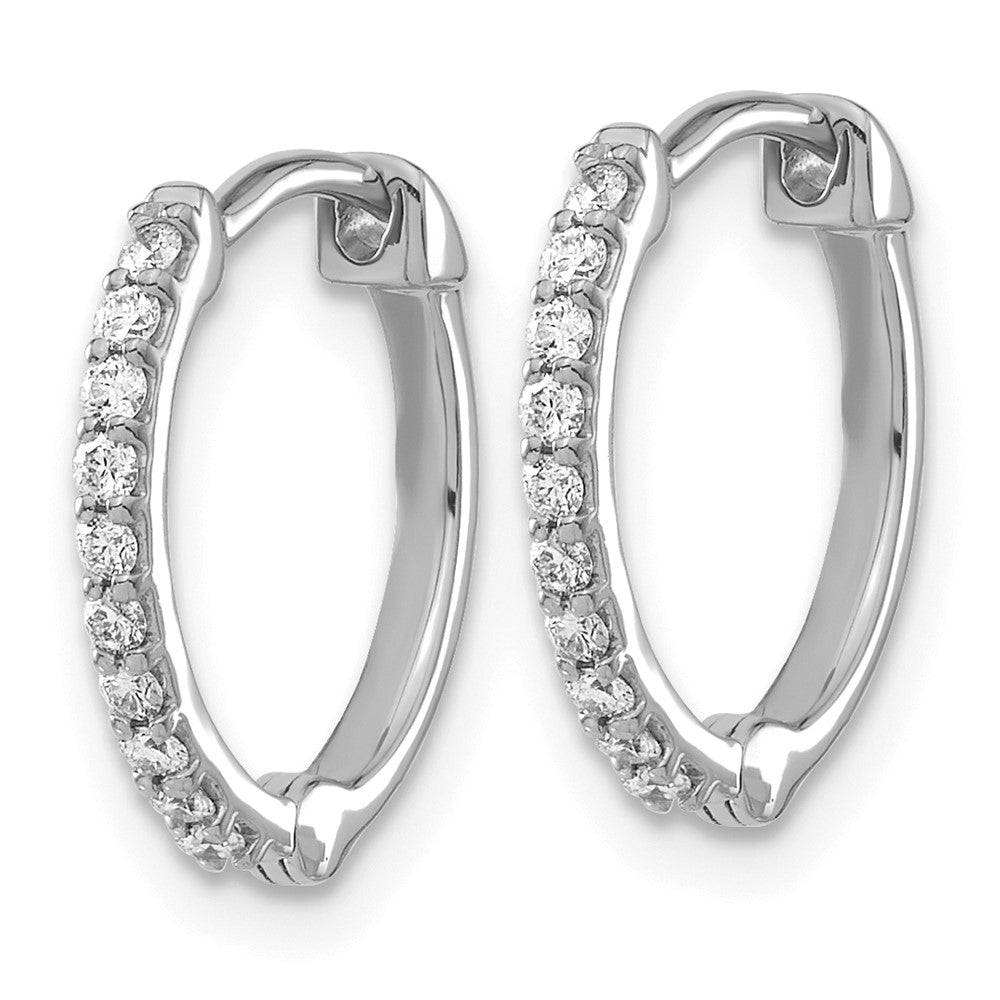 14k Gold 1/5 CT Lab Grown Diamond Hinged Hoop Earrings