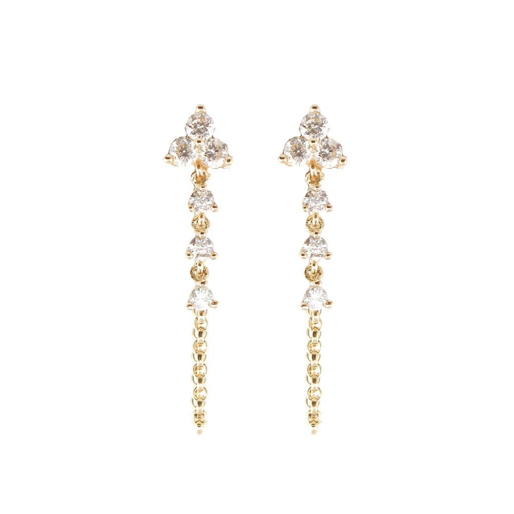 Gold Diamond Trio Loop Earring