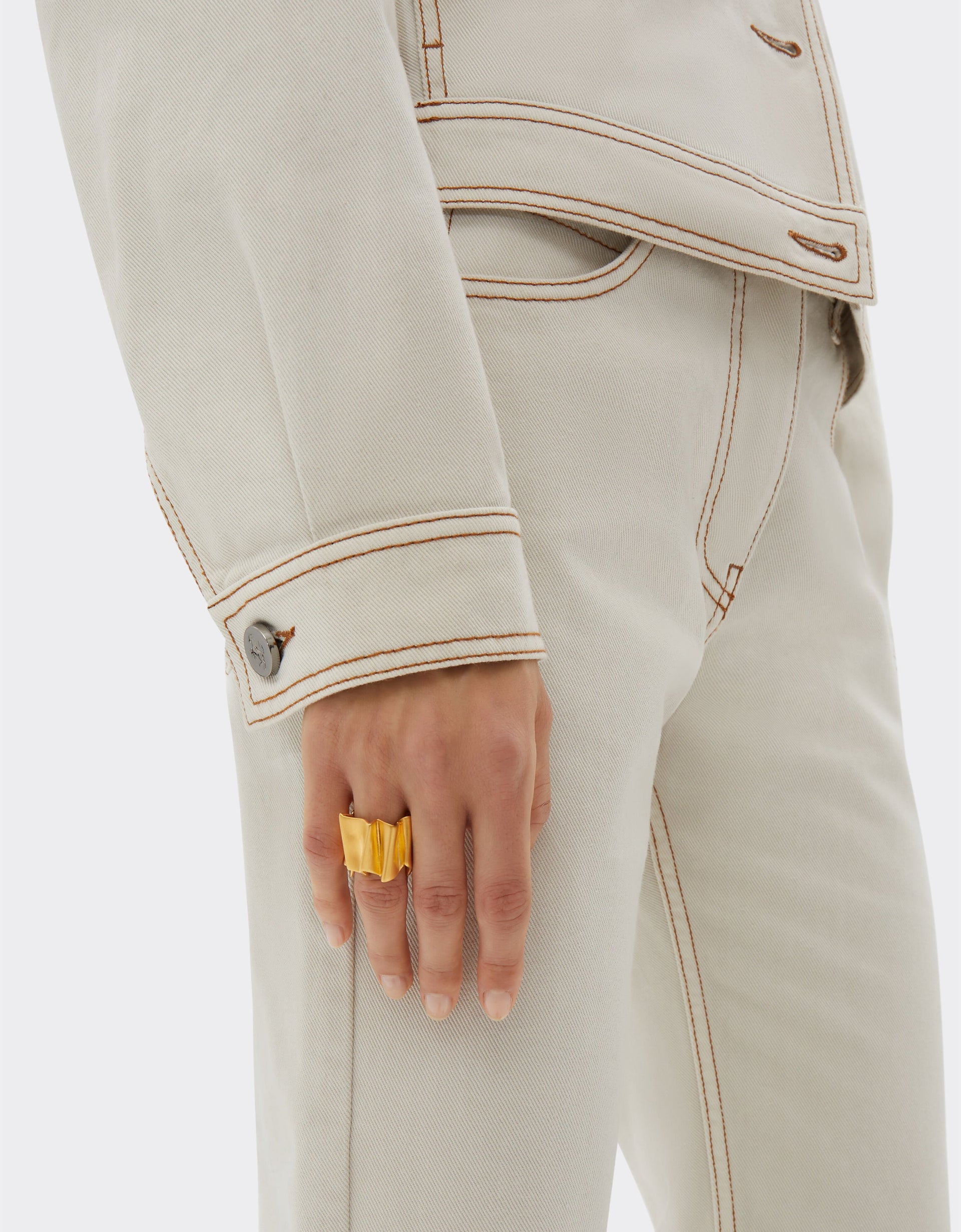 Brass ring with satin gold finish