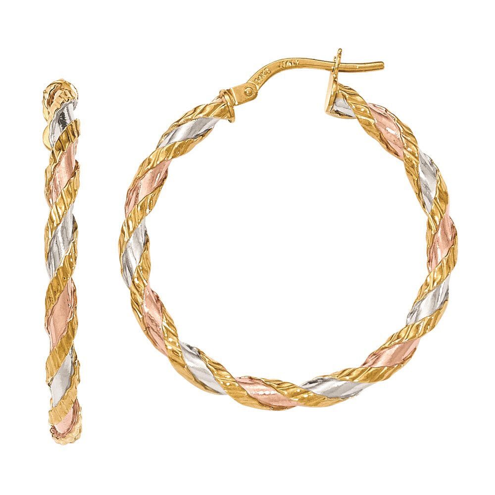 Twisted Hoop Earrings in 14K Yellow Gold