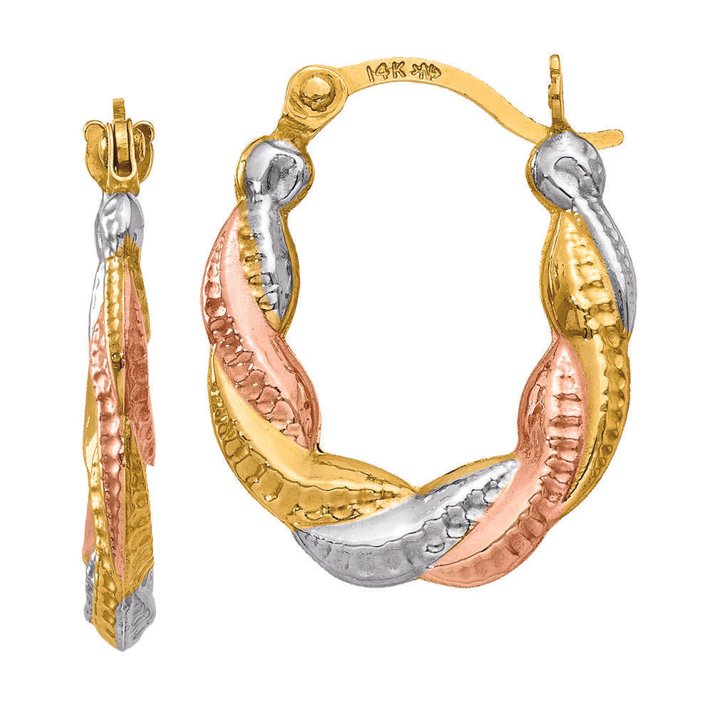 Scalloped Hoop Earrings in 14K Yellow Gold