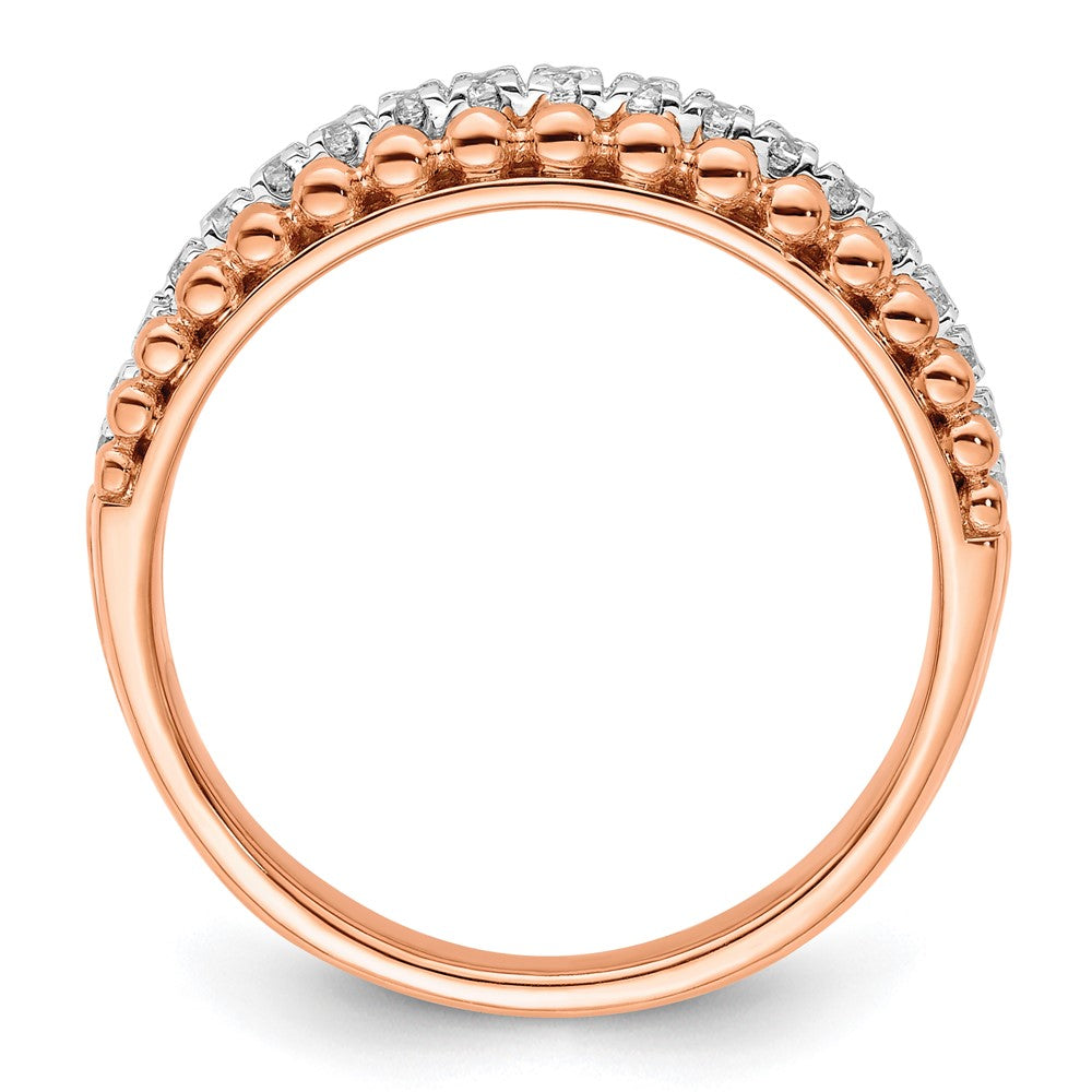 14k Two-tone Lab Grown Diamond Wedding Band Ring 1/4ct Clarity- VS Color- G-H