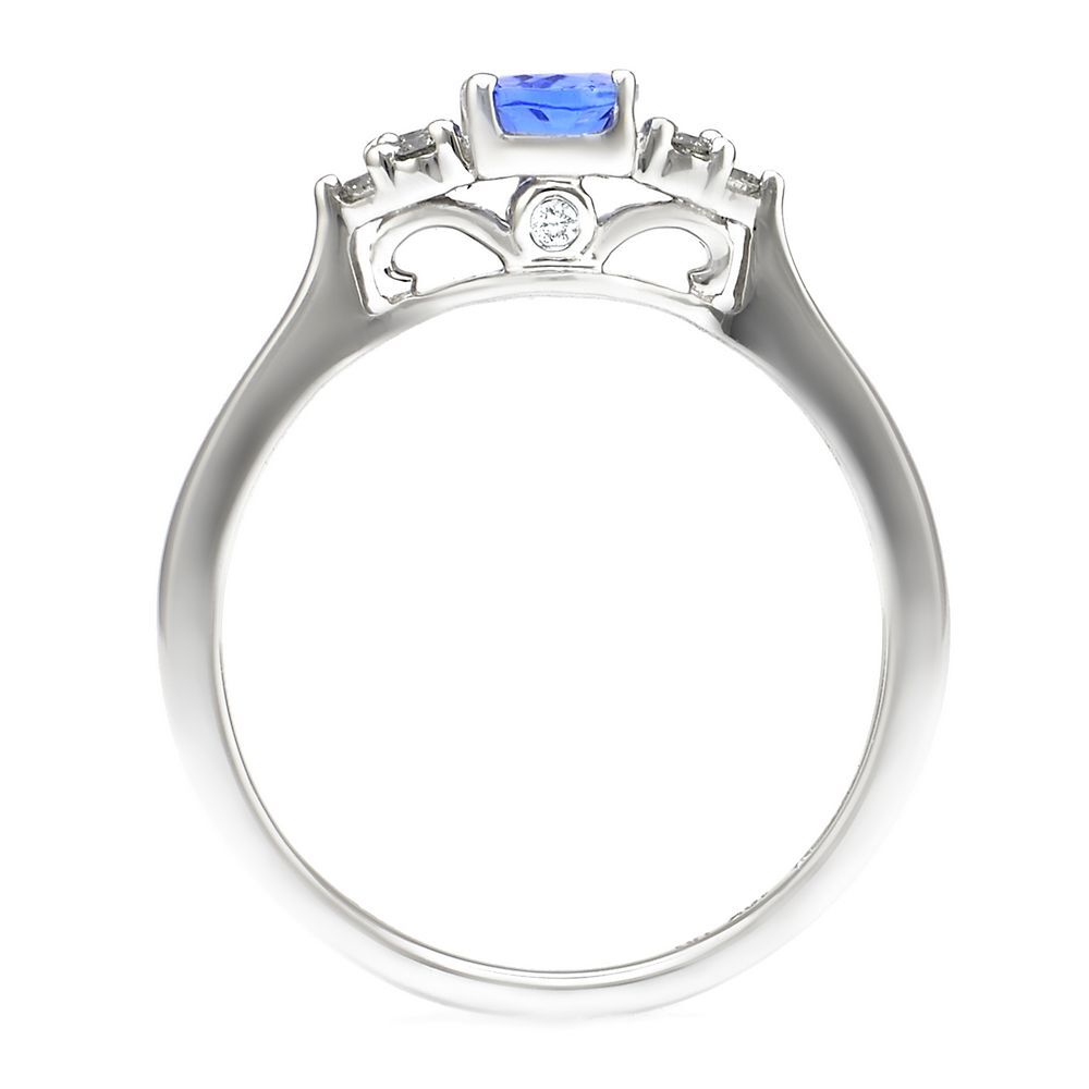 Tanzanite and Diamond Ring in 10K White Gold (1/10 ct. tw.)