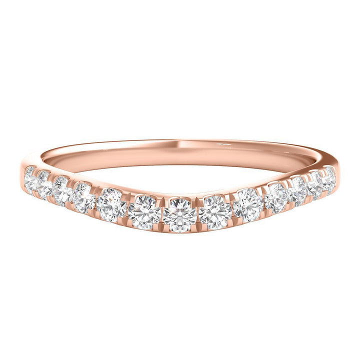 1/3 ct. tw. Diamond Contour Band in 14K Rose Gold