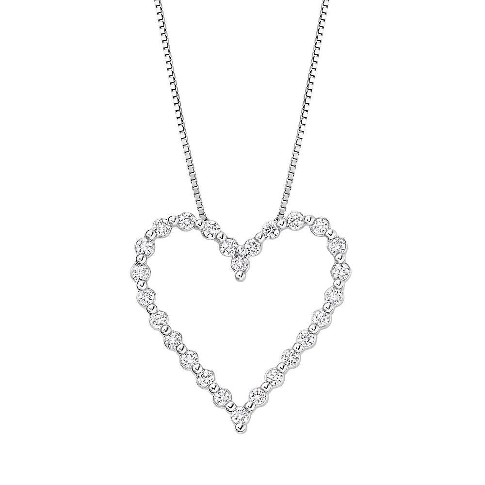 1/4 ct. tw. Diamond Heart Pendant in 10K White Gold
