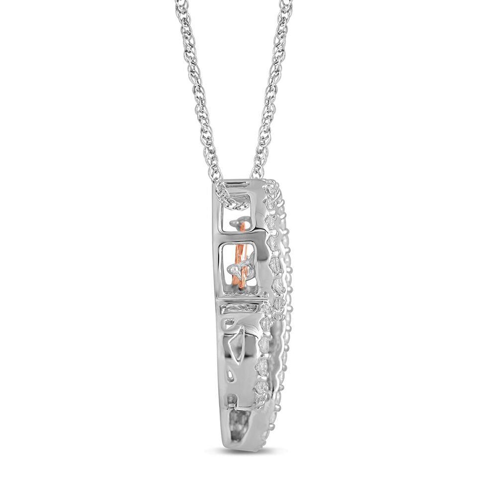 The Beat of Your Heart® 1/2 ct. tw. Diamond Heart Pendant in 10K White & Rose Gold