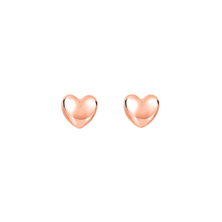 Heart Stud Earrings in 14K Rose Gold