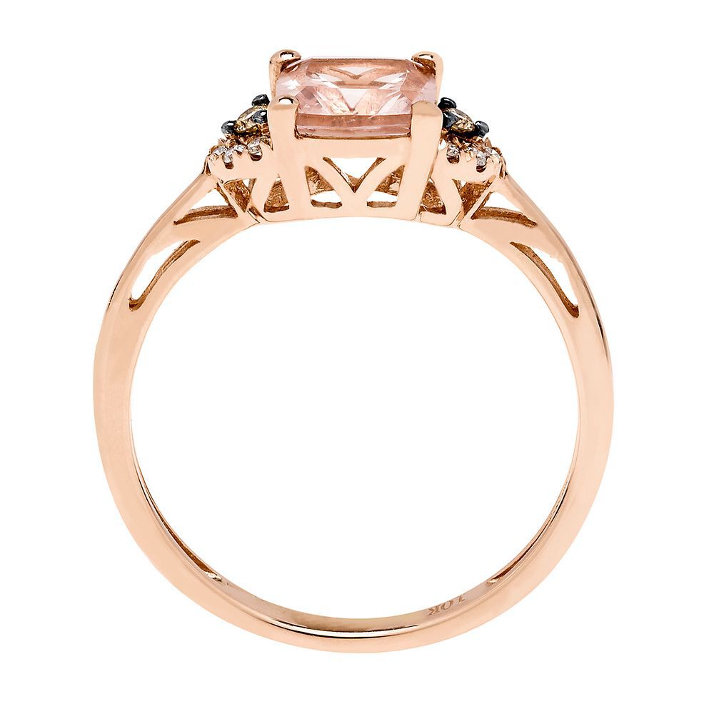 Morganite, Champagne & White Diamond Ring in 10K Rose Gold