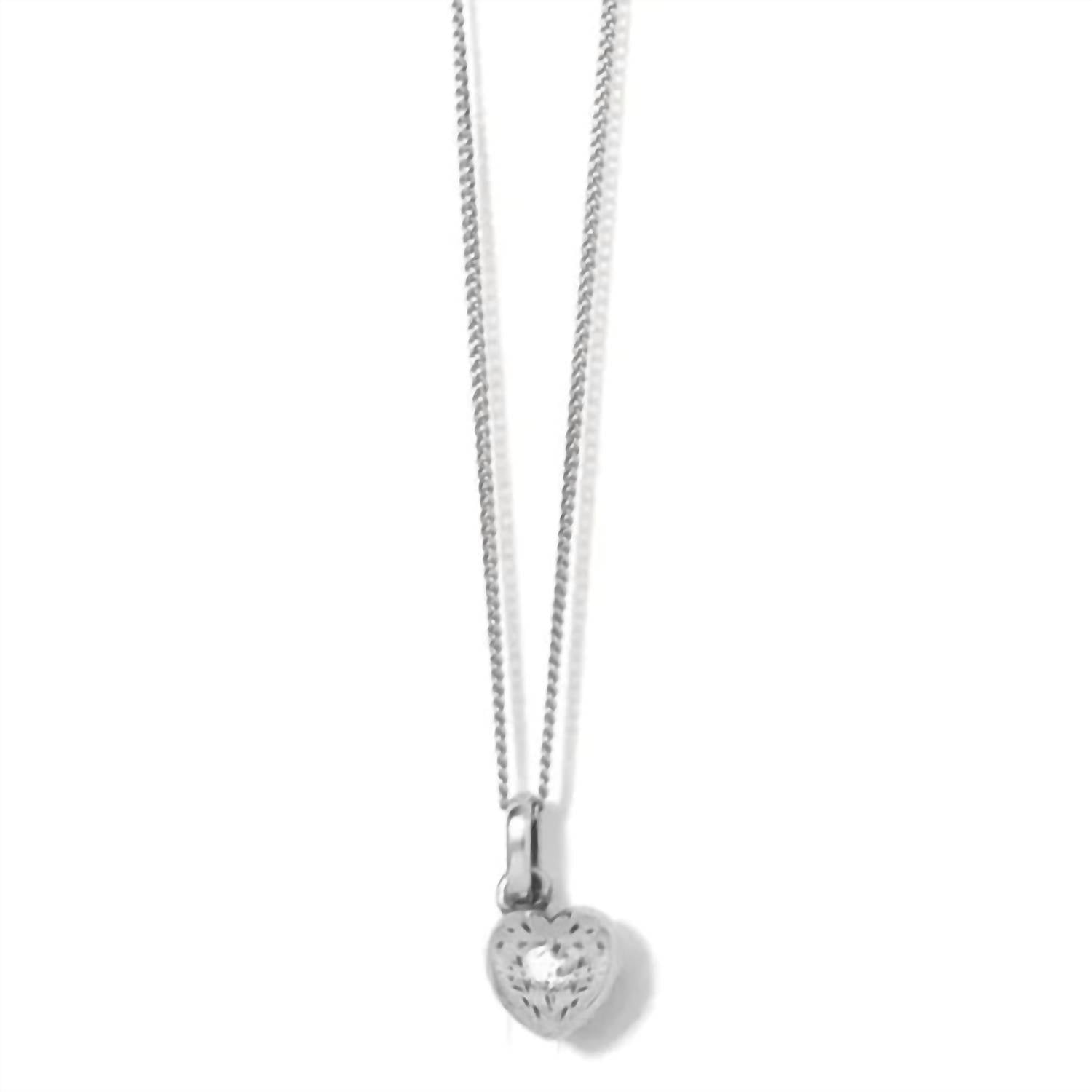 Women's Ferrara Virtue Petite Heart Necklace In Silver