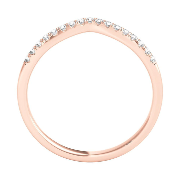 Chevron Wedding Band with Pavé Diamonds in 10K Rose Gold (1/10 ct. tw.)
