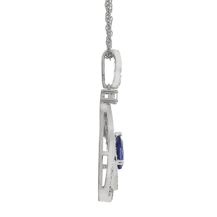 Blue Sapphire & 1/5 ct. tw. Diamond Pendant in 10K White Gold